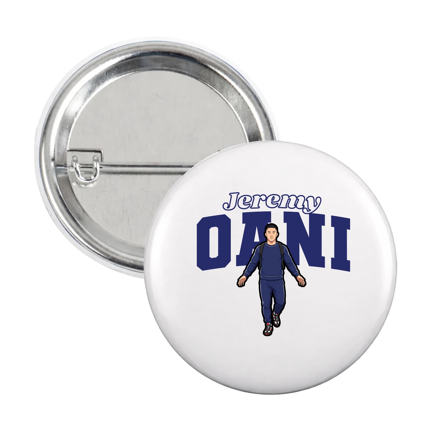 Game Day Button — Name Arch in White