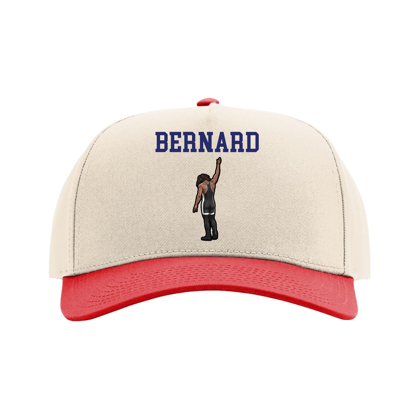 Full Fabric Five-Panel Champ Cap — Shirsey in Cream/Red