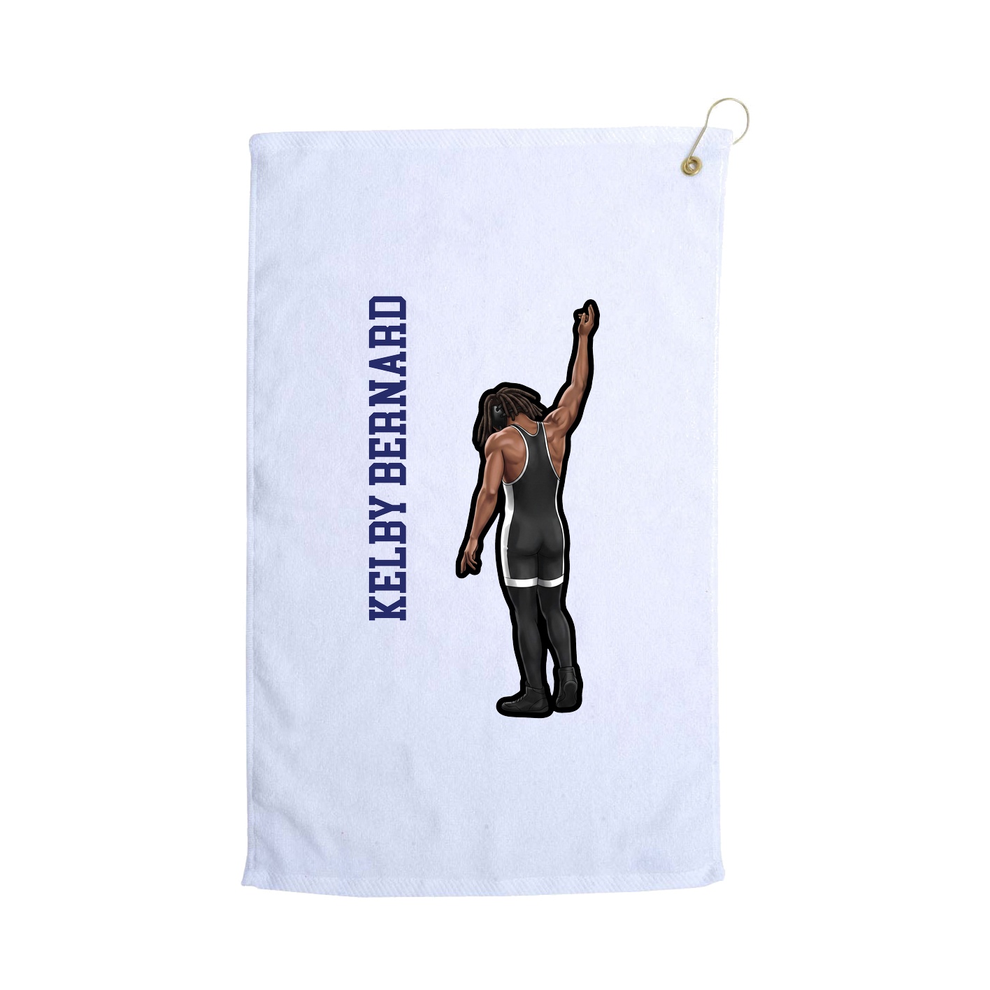 Golf Towel — Name Vertical in White