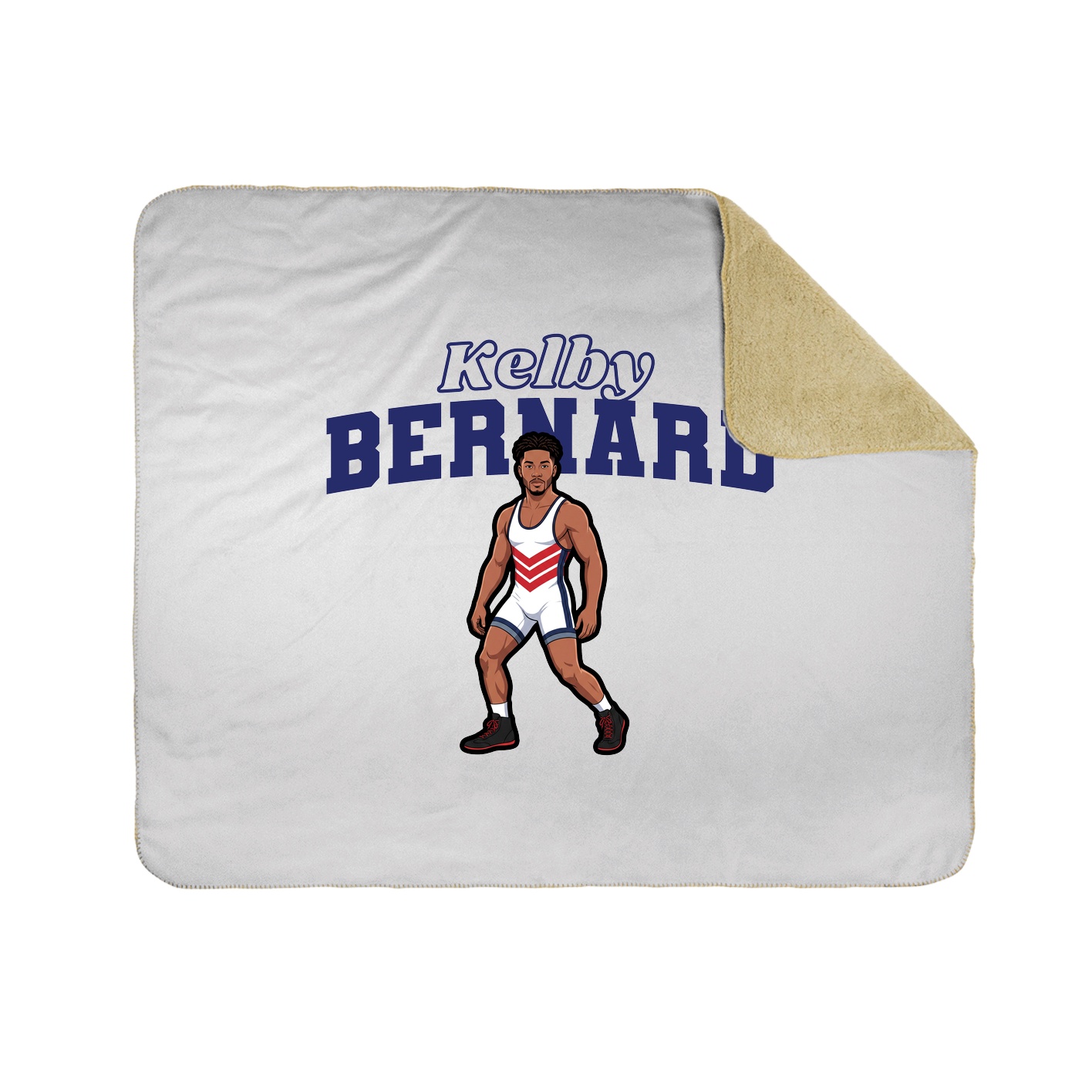 Throw Blanket — Name Arch in White