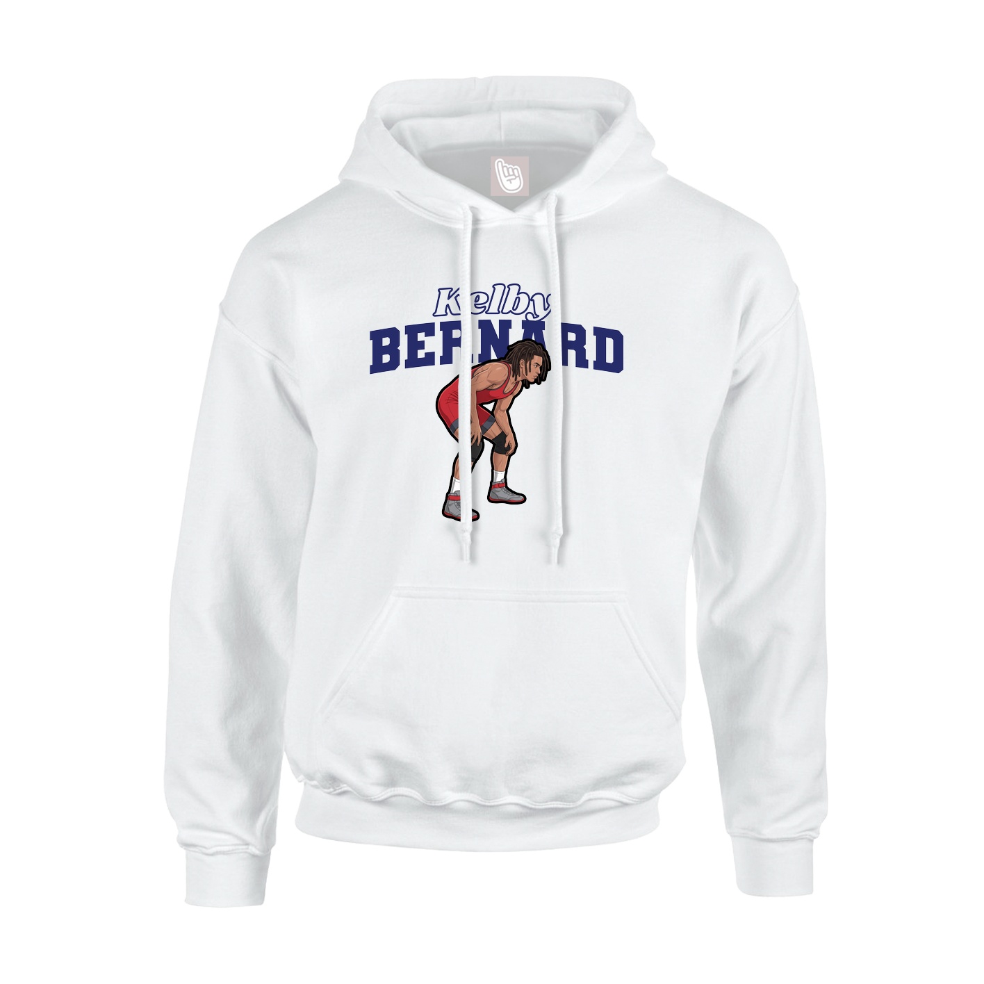 Youth Hoodie — Name Arch in White