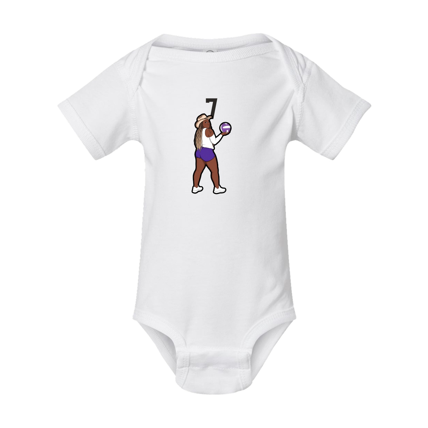 Baby Onesie — Number Top in White