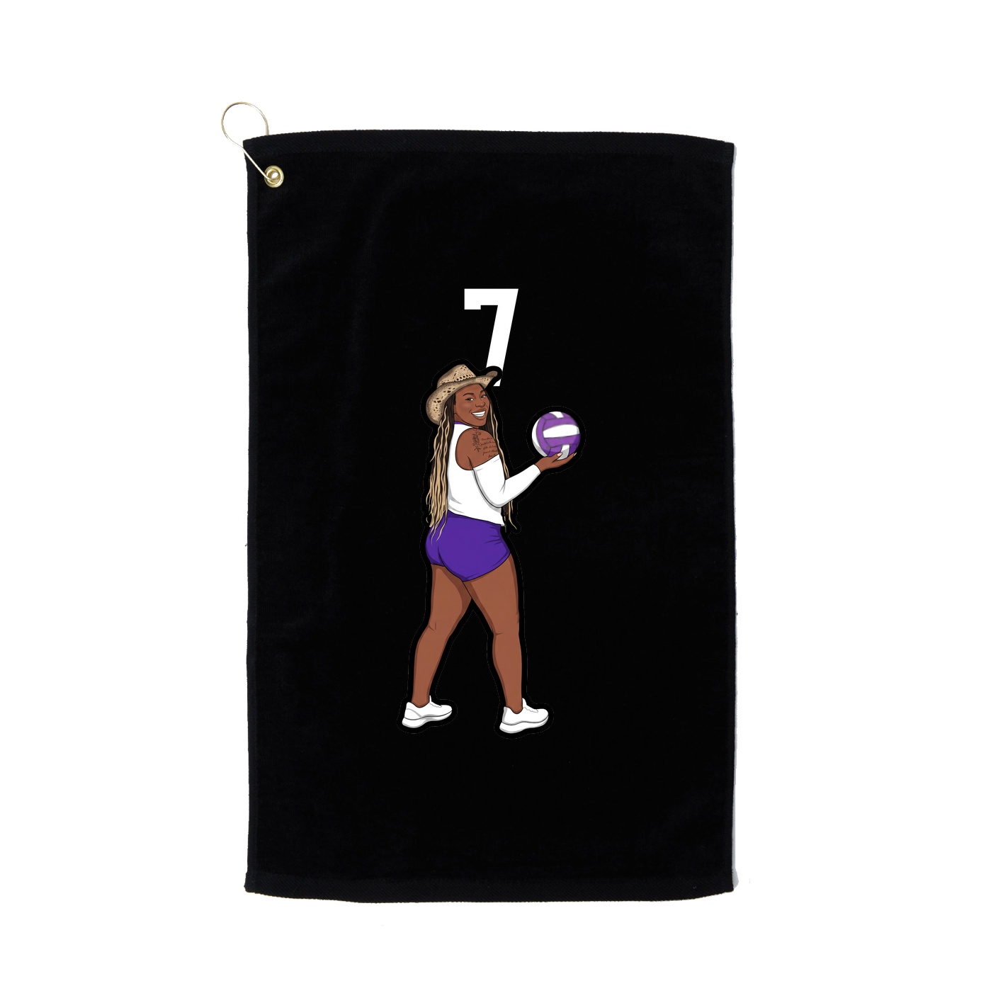 Golf Towel — Number Top in Black