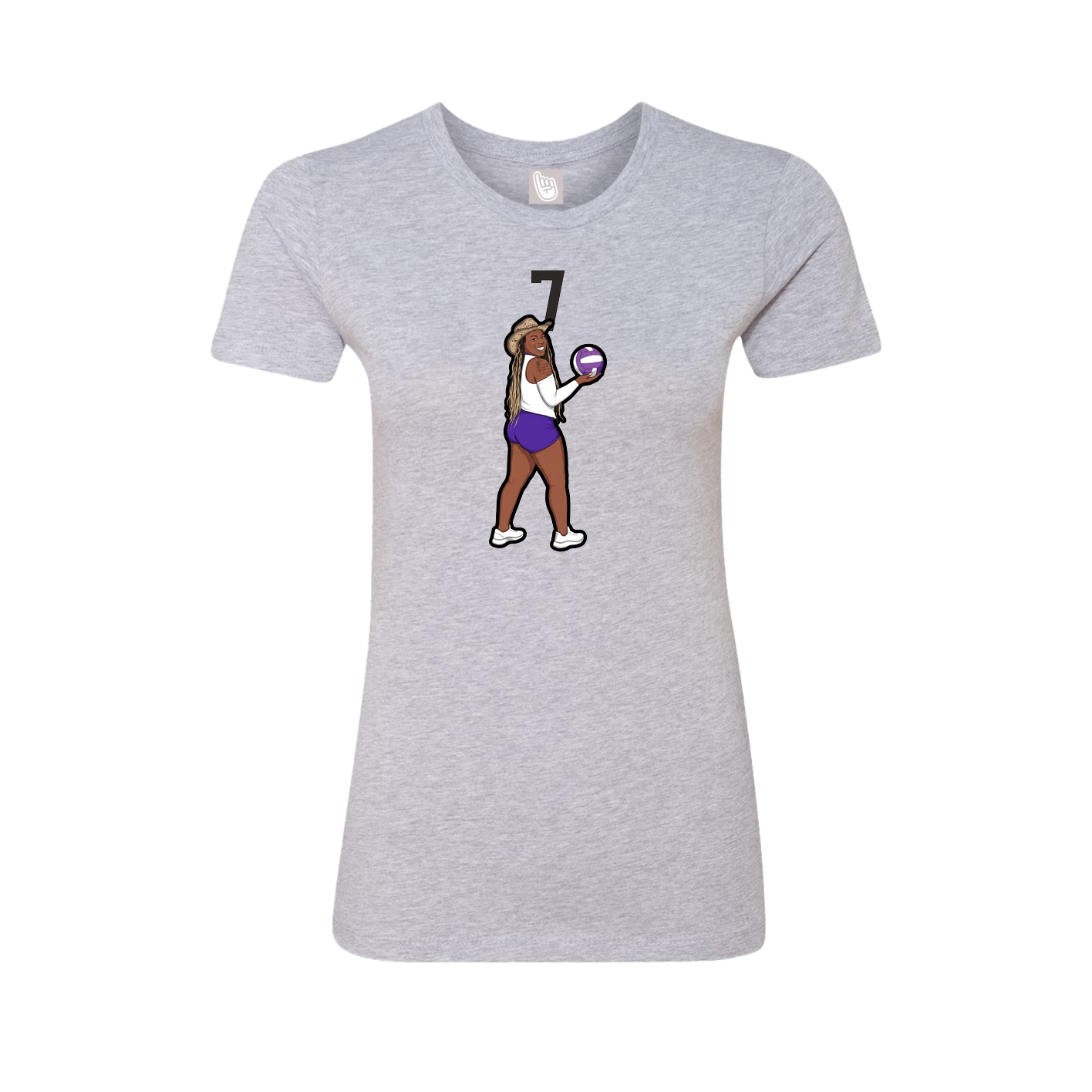 Womens Tee — Number Top in Grey
