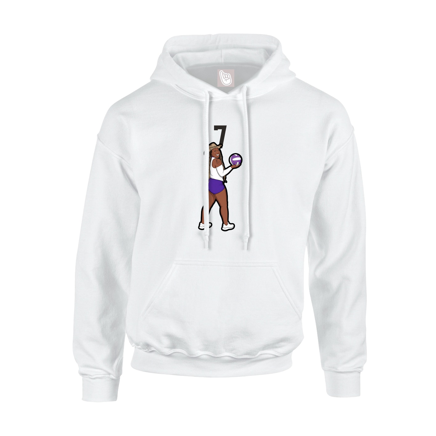 Youth Hoodie — Number Top in White