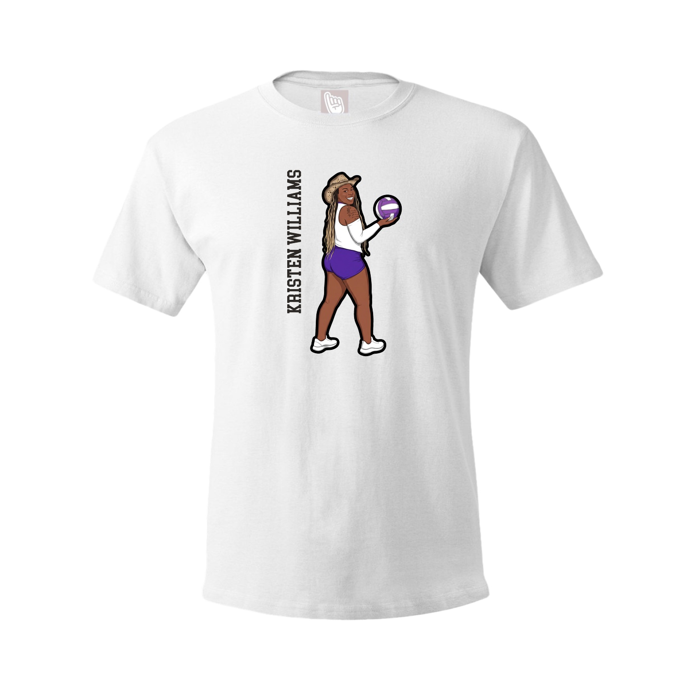 Youth Tee — Name Vertical in White