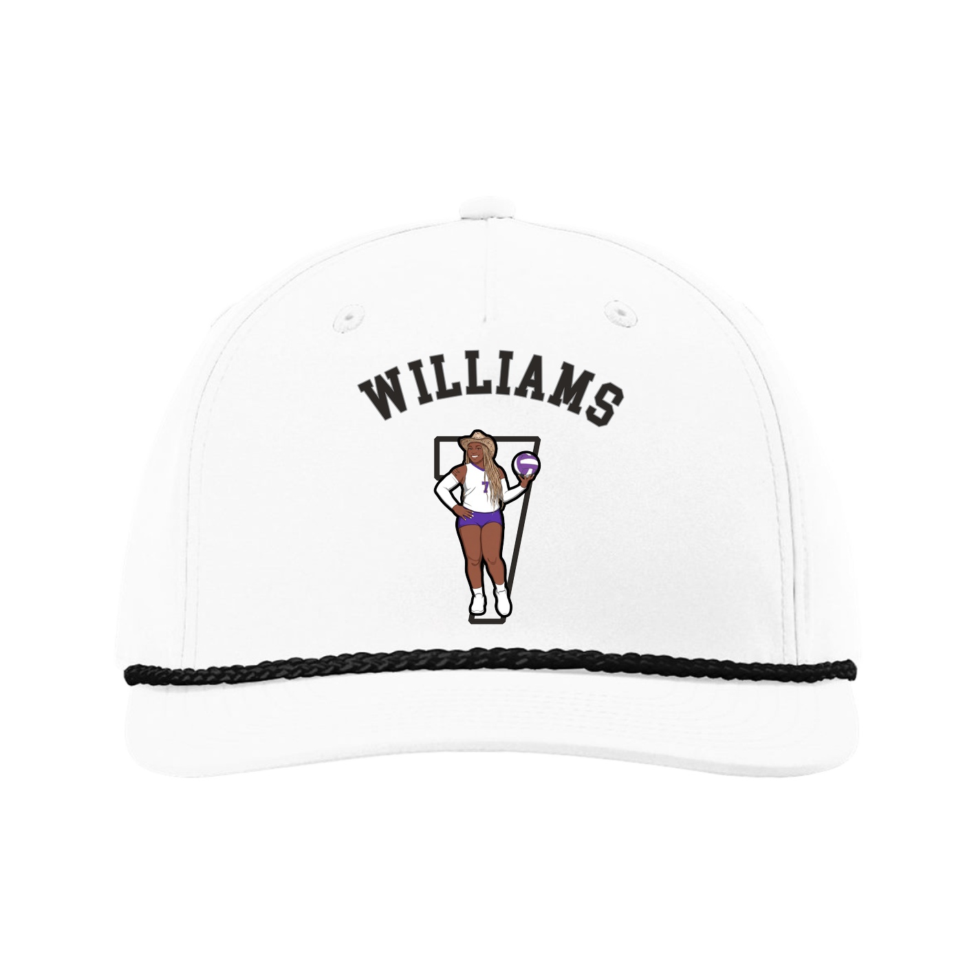 Five-Panel Classic Rope Cap — Shirsey Arch in White