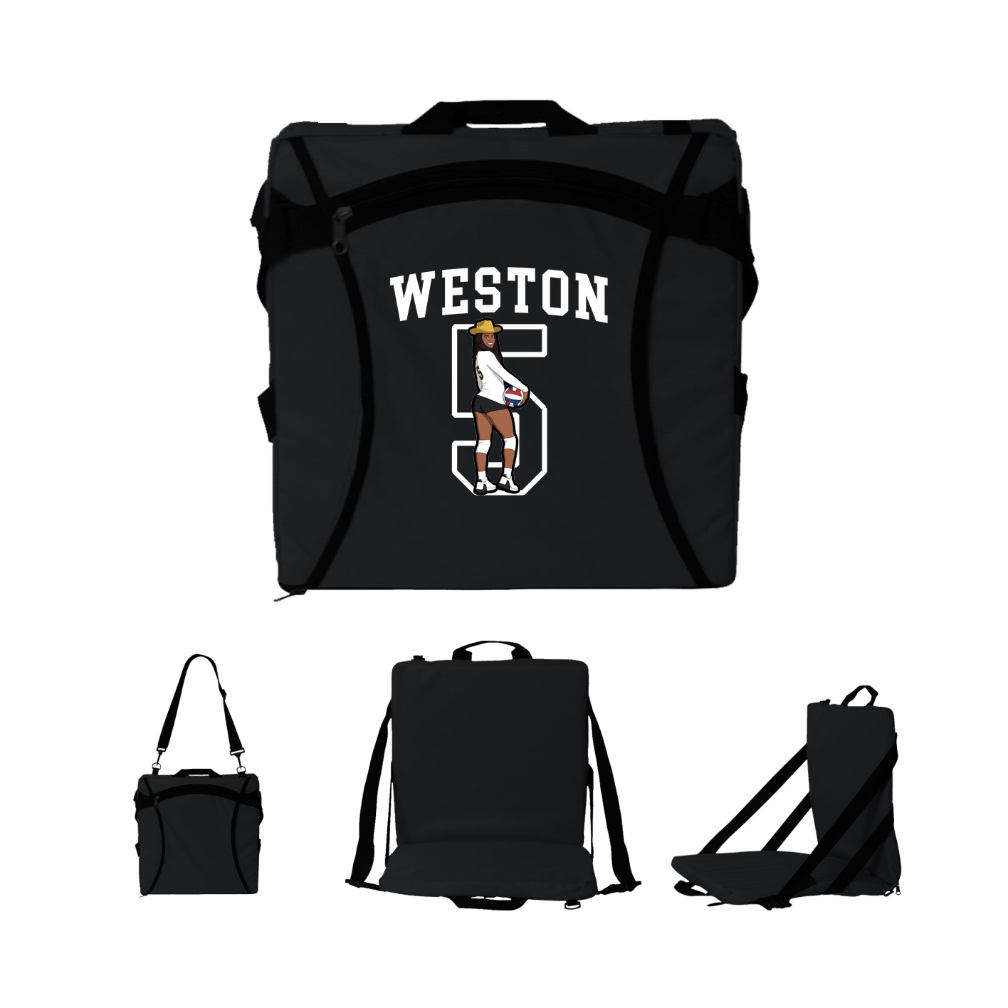 Folding Stadium Seat — Shirsey in Black