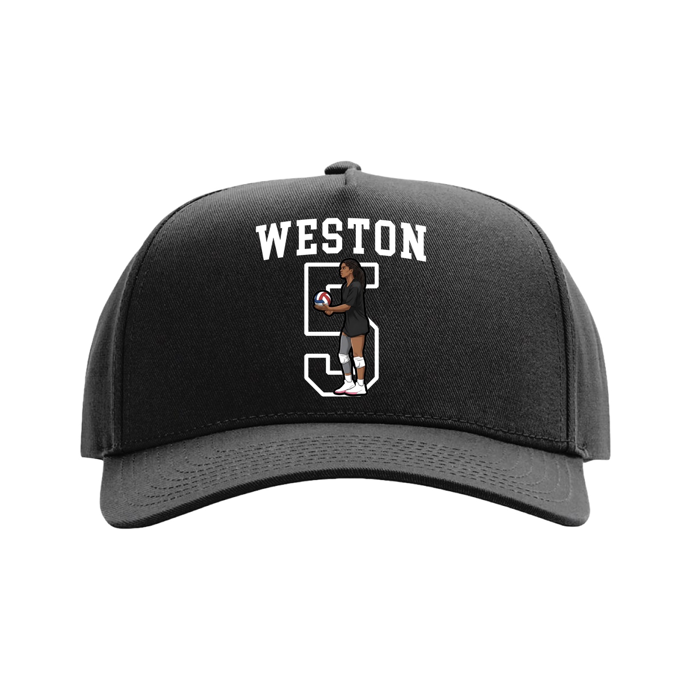 Full Fabric Five-Panel Champ Cap — Shirsey in Black