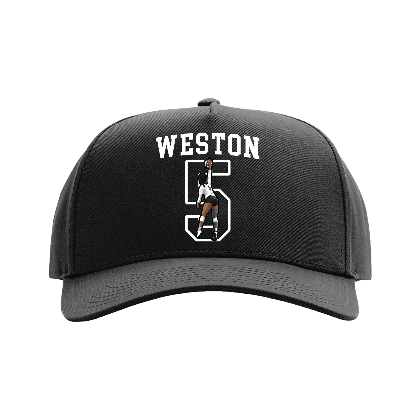 Full Fabric Five-Panel Champ Cap — Shirsey in Black