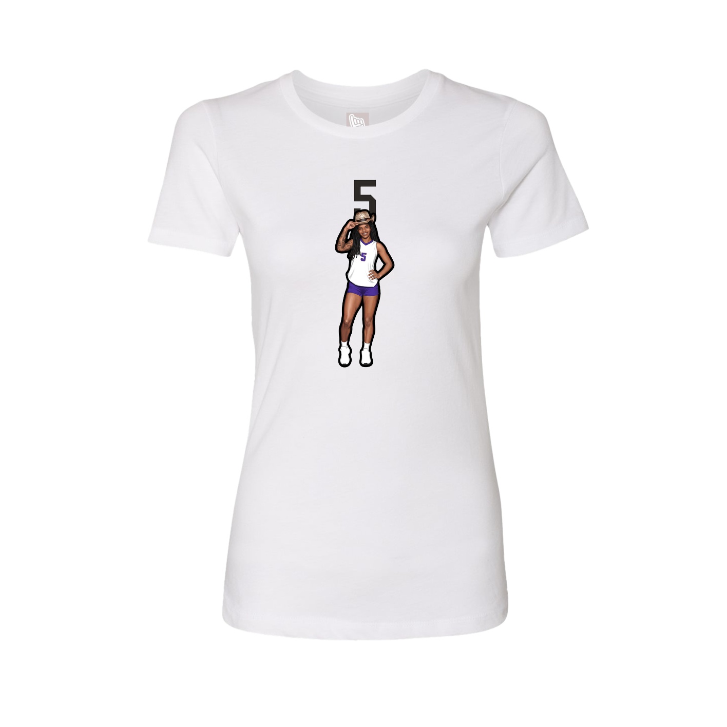Fitted Women's Tee — Number Top in White