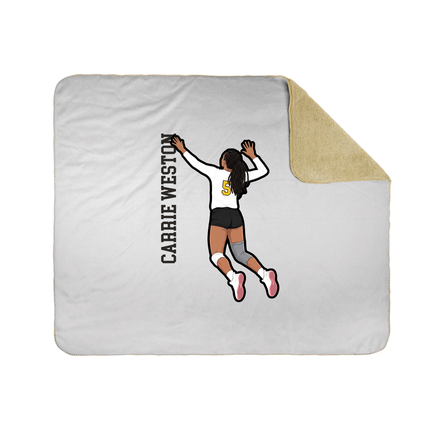 Throw Blanket — Name Vertical in White