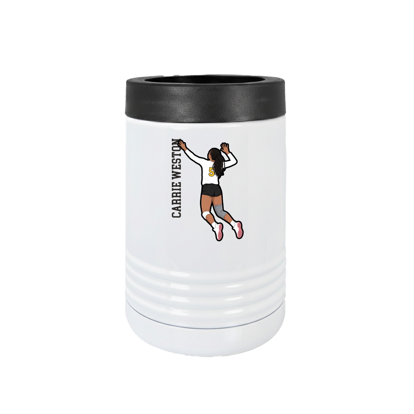 Beverage Holder — Name Vertical in White