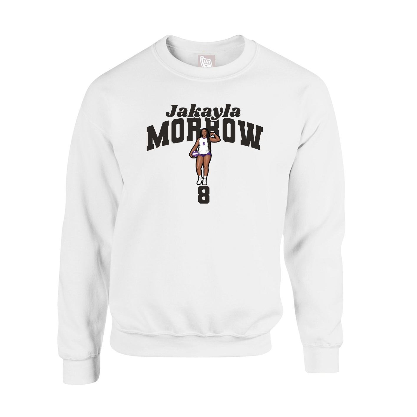 Fleece Crew — Signature Arch in White