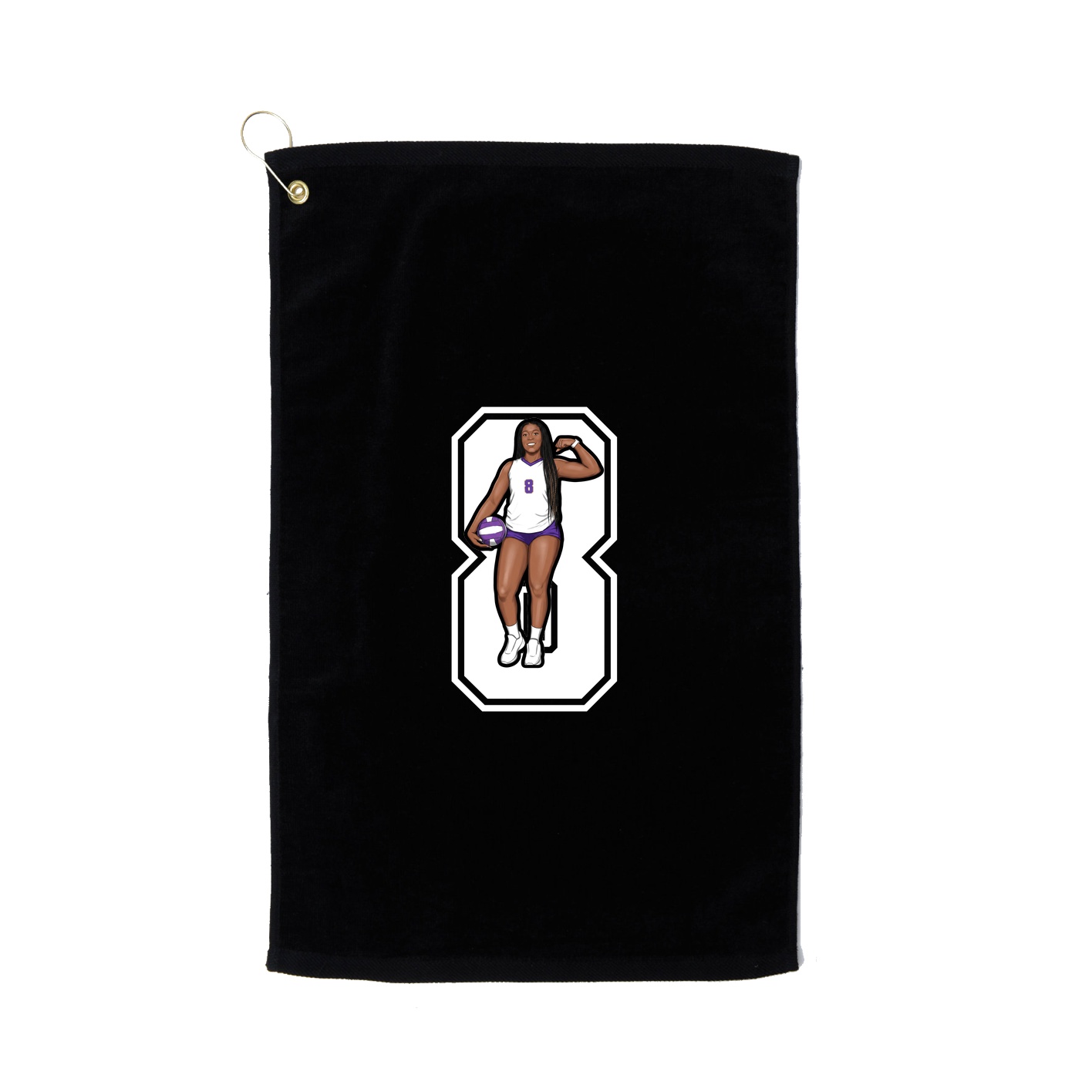 Golf Towel — Number in Black
