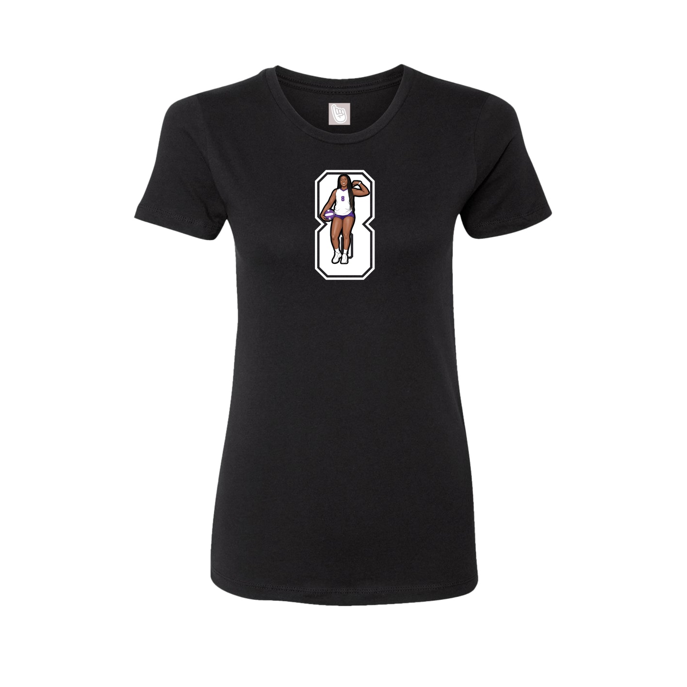 Womens Tee — Number in Black