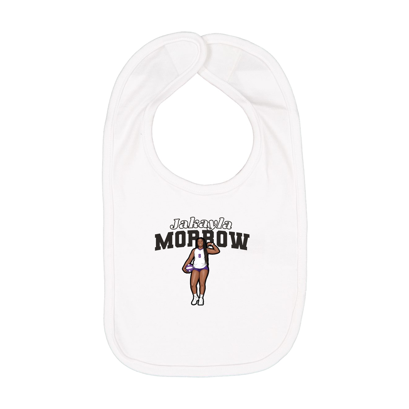 Infant Bib — Name Arch in White