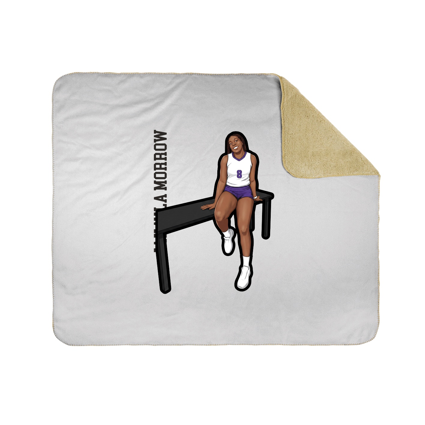 Throw Blanket — Name Vertical in White