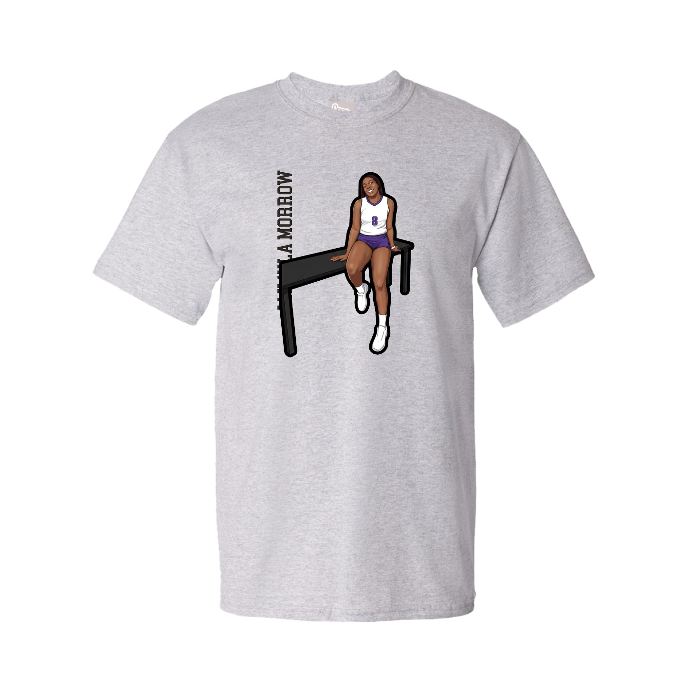 Youth Tee — Name Vertical in Grey