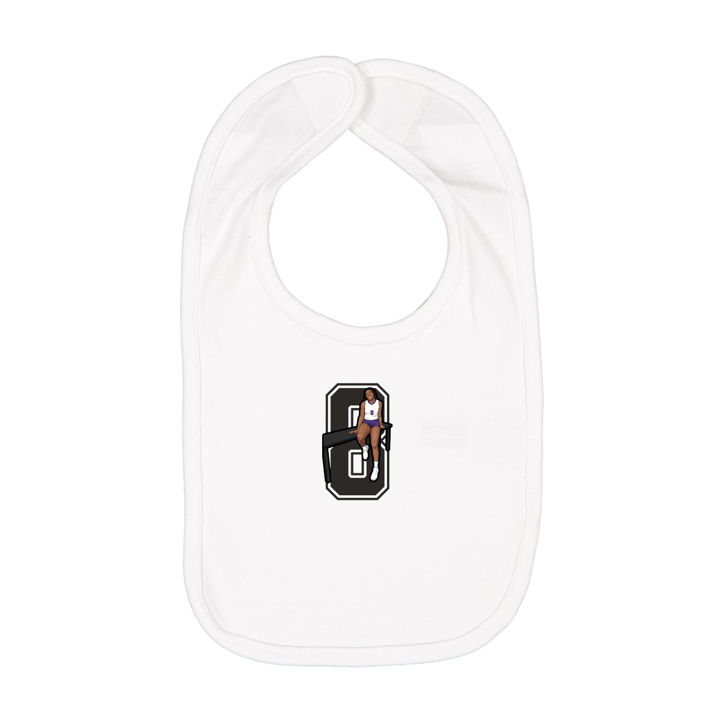 Infant Bib — Number in White