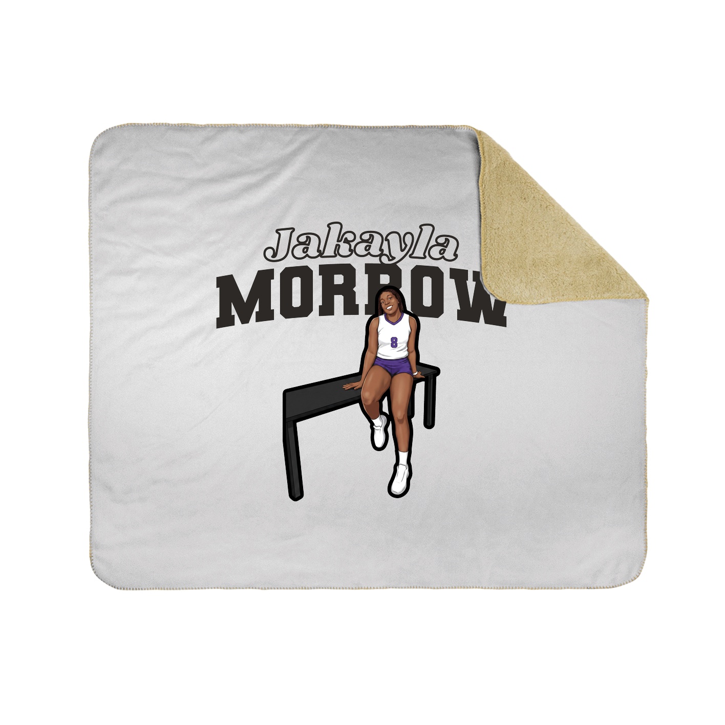 Throw Blanket — Name Arch in White
