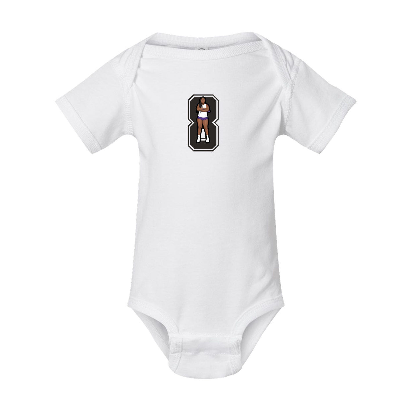 Baby Onesie — Number in White