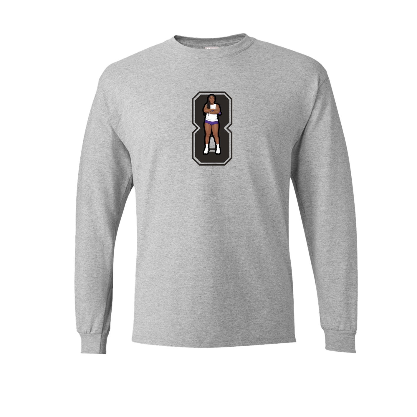 Long Sleeve Tee — Number in Grey
