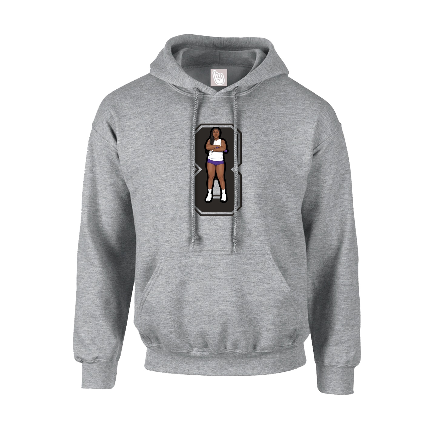 Youth Hoodie — Number in Grey