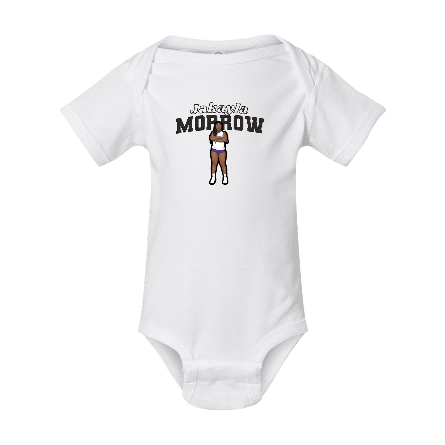 Baby Onesie — Name Arch in White
