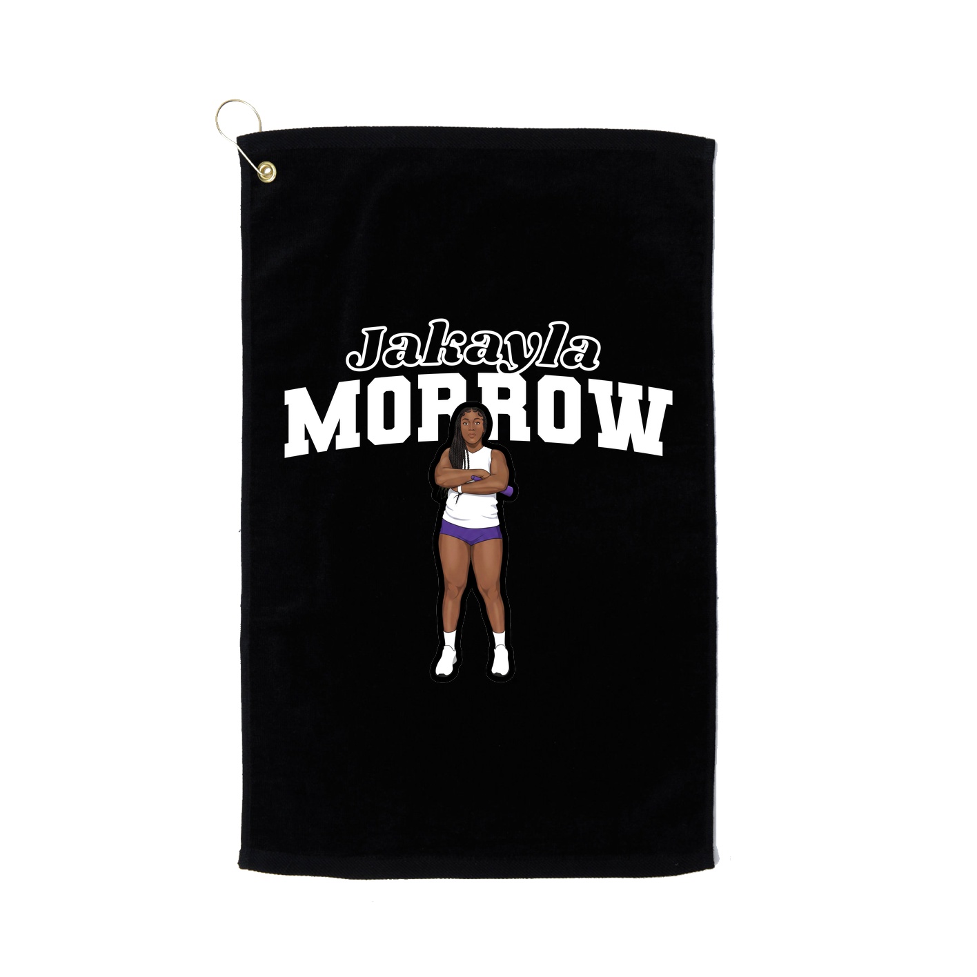 Golf Towel — Name Arch in Black