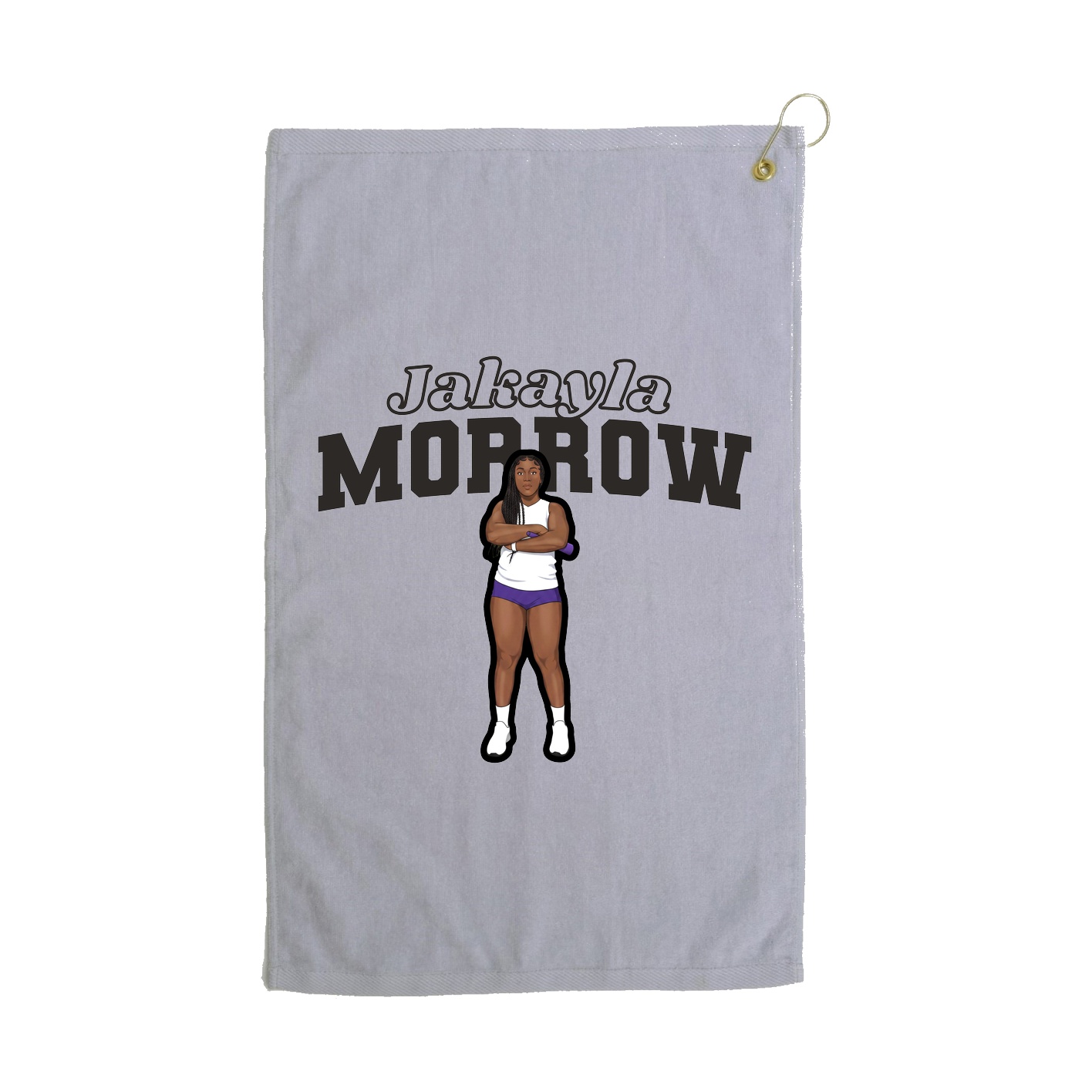 Golf Towel — Name Arch in Grey