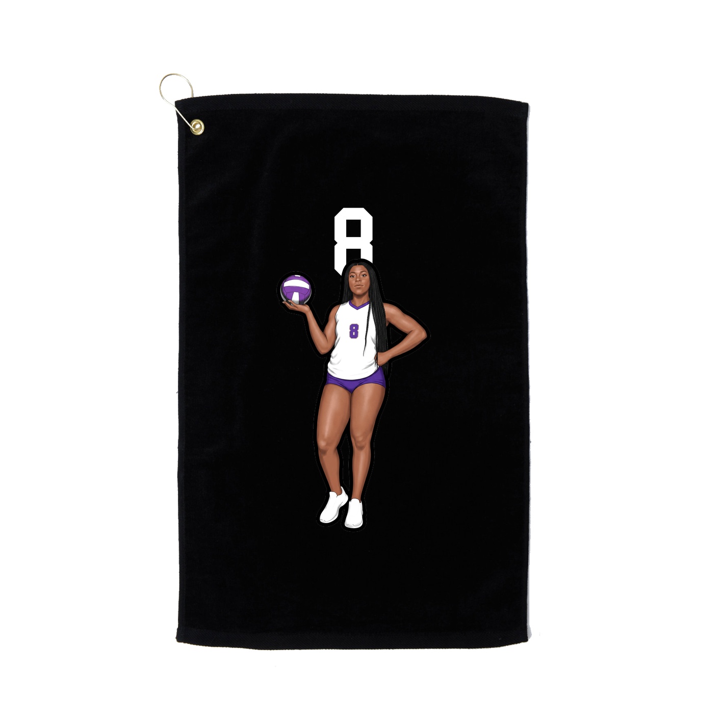 Golf Towel — Number Top in Black