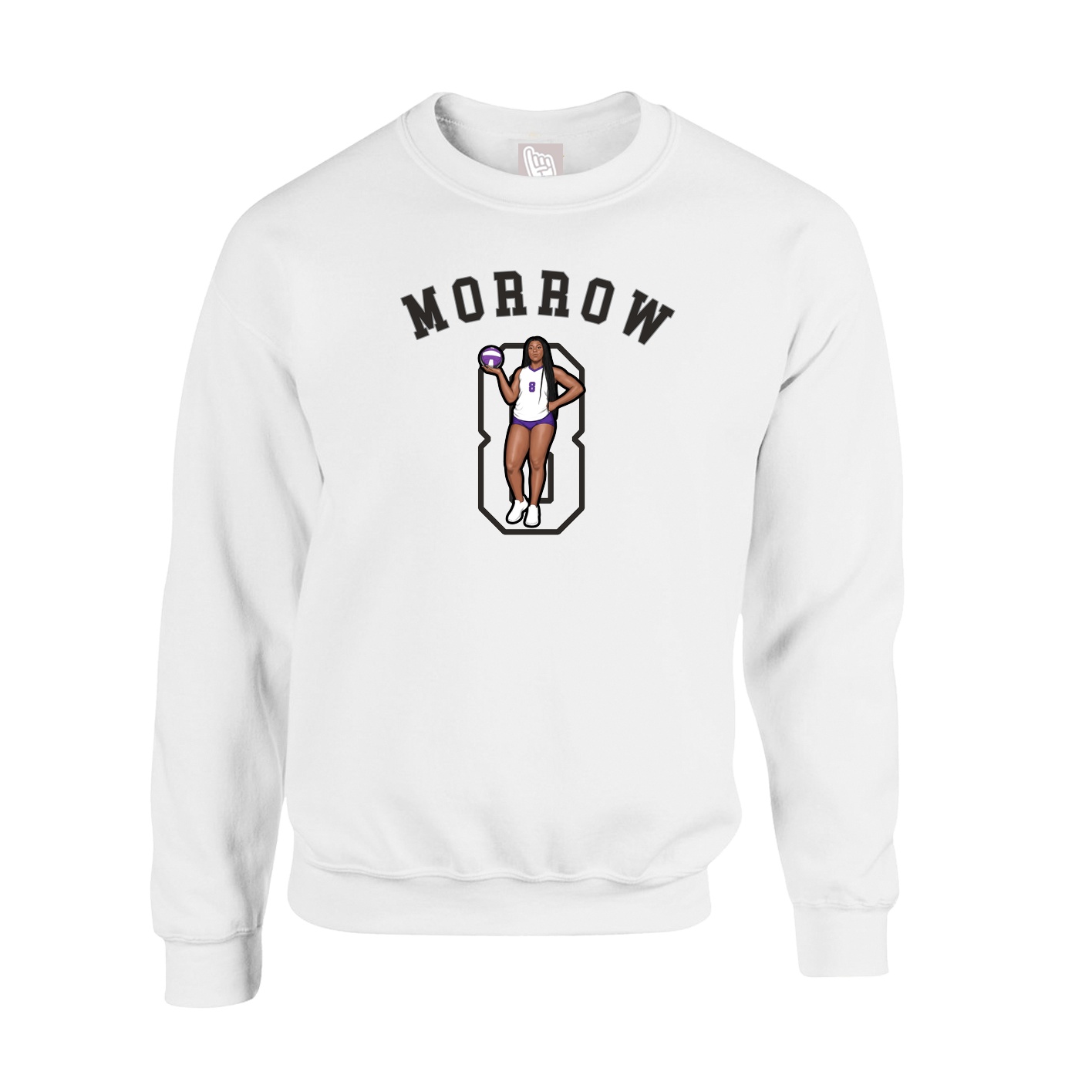 Fleece Crew — Shirsey Arch in White
