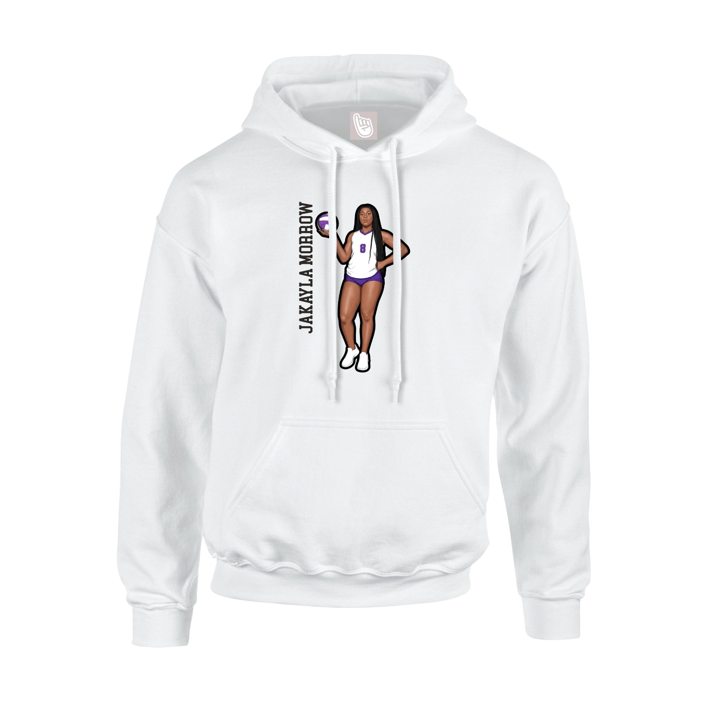 Youth Hoodie — Name Vertical in White