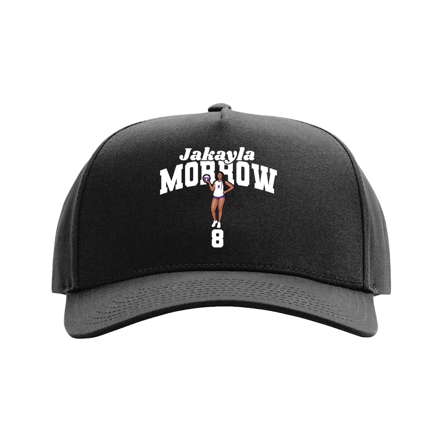 Full Fabric Five-Panel Champ Cap — Signature Arch in Black