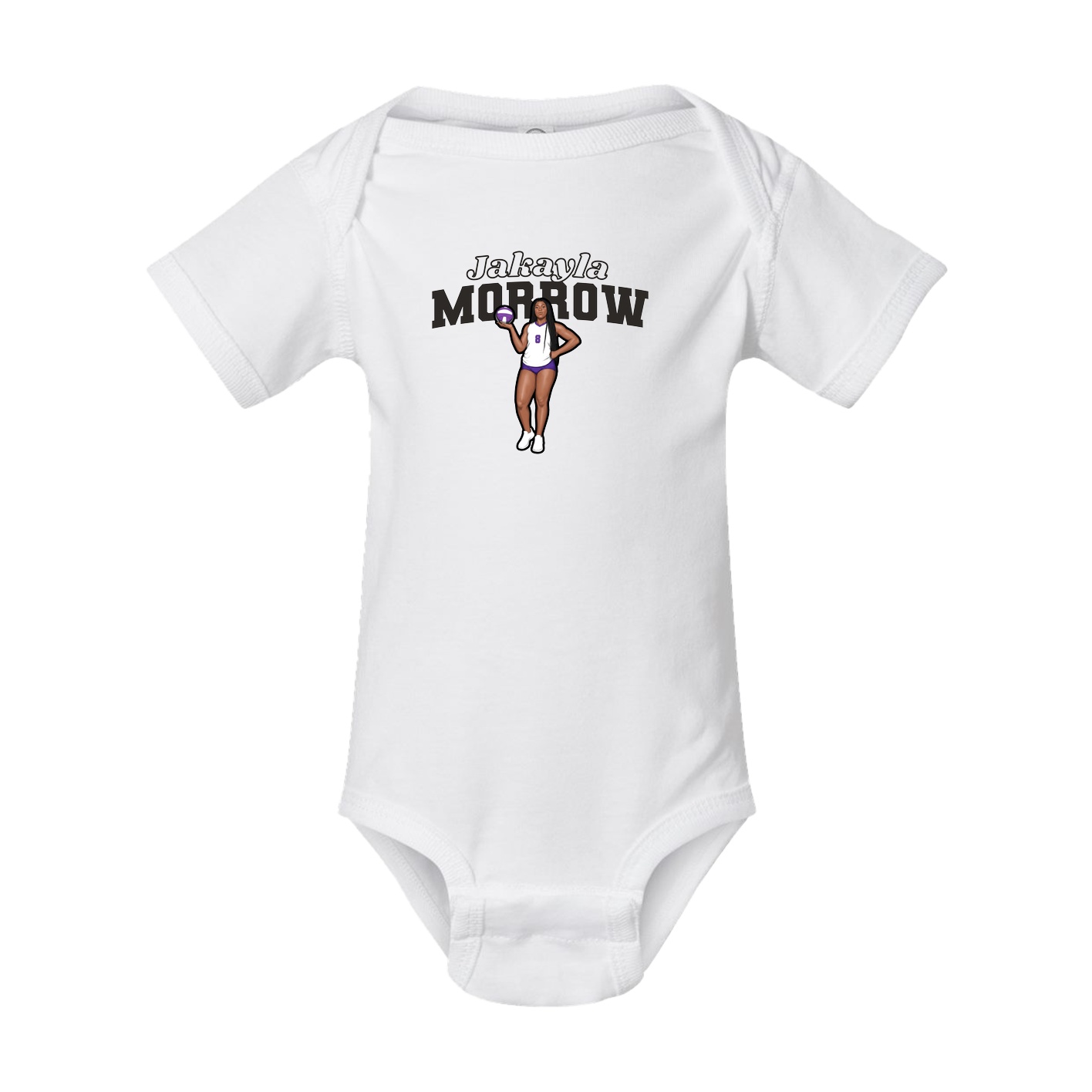 Baby Onesie — Name Arch in White