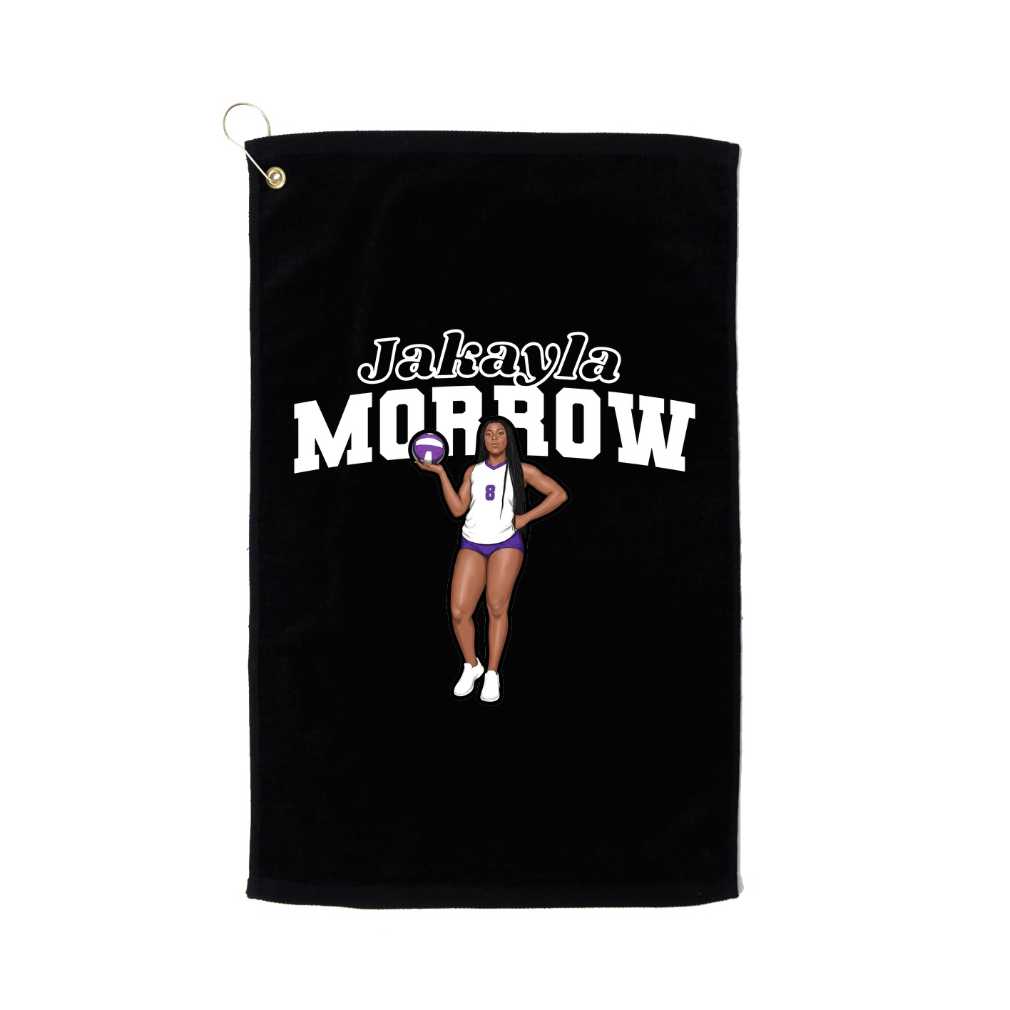 Golf Towel — Name Arch in Black