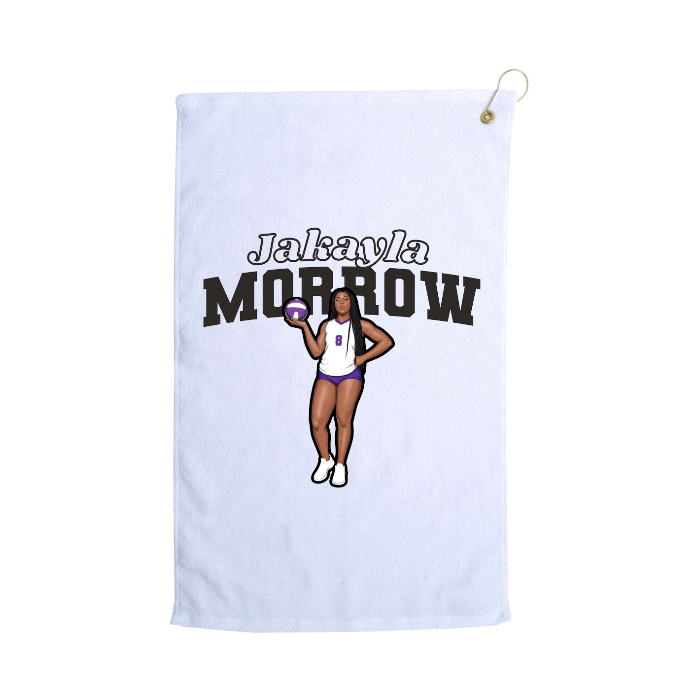Golf Towel — Name Arch in White