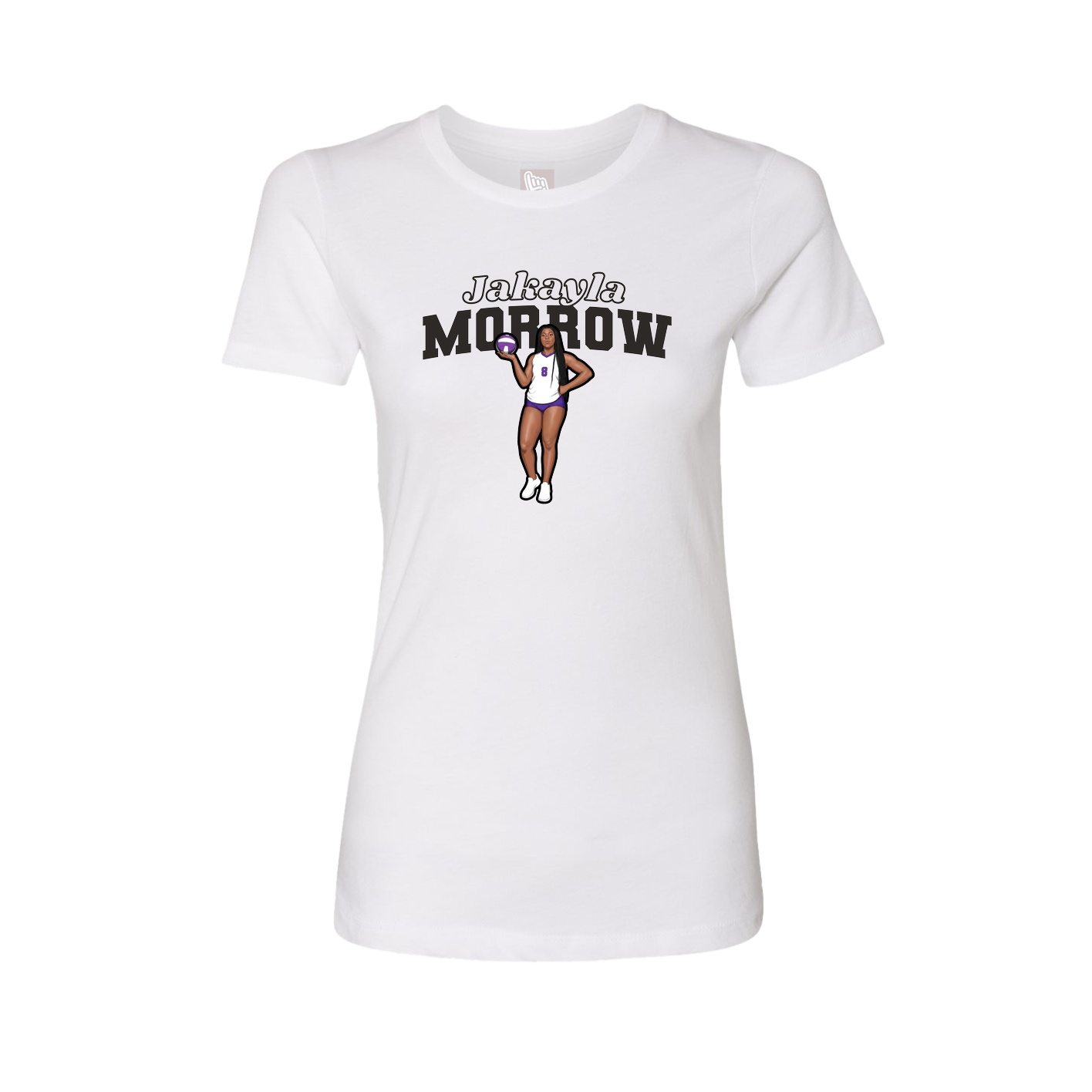 Womens Tee — Name Arch in White