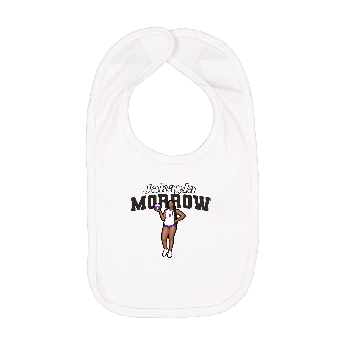 Infant Bib — Name Arch in White