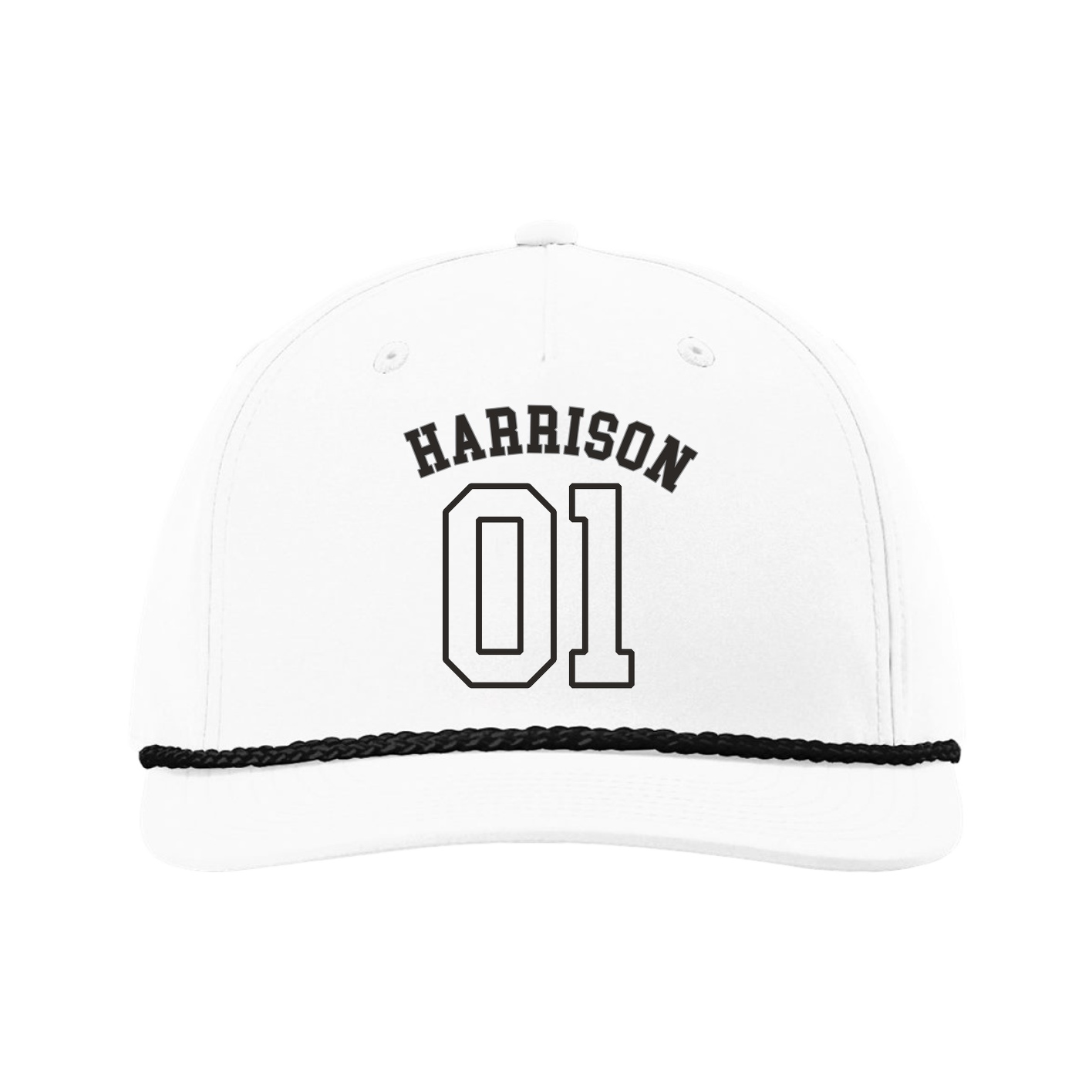 Five-Panel Classic Rope Cap — Shirsey Arch in White