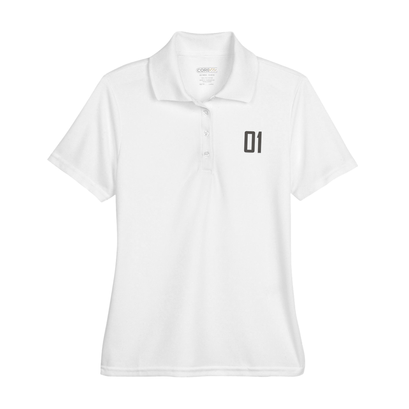 Womens Performance Polo — Front Shirsy in White