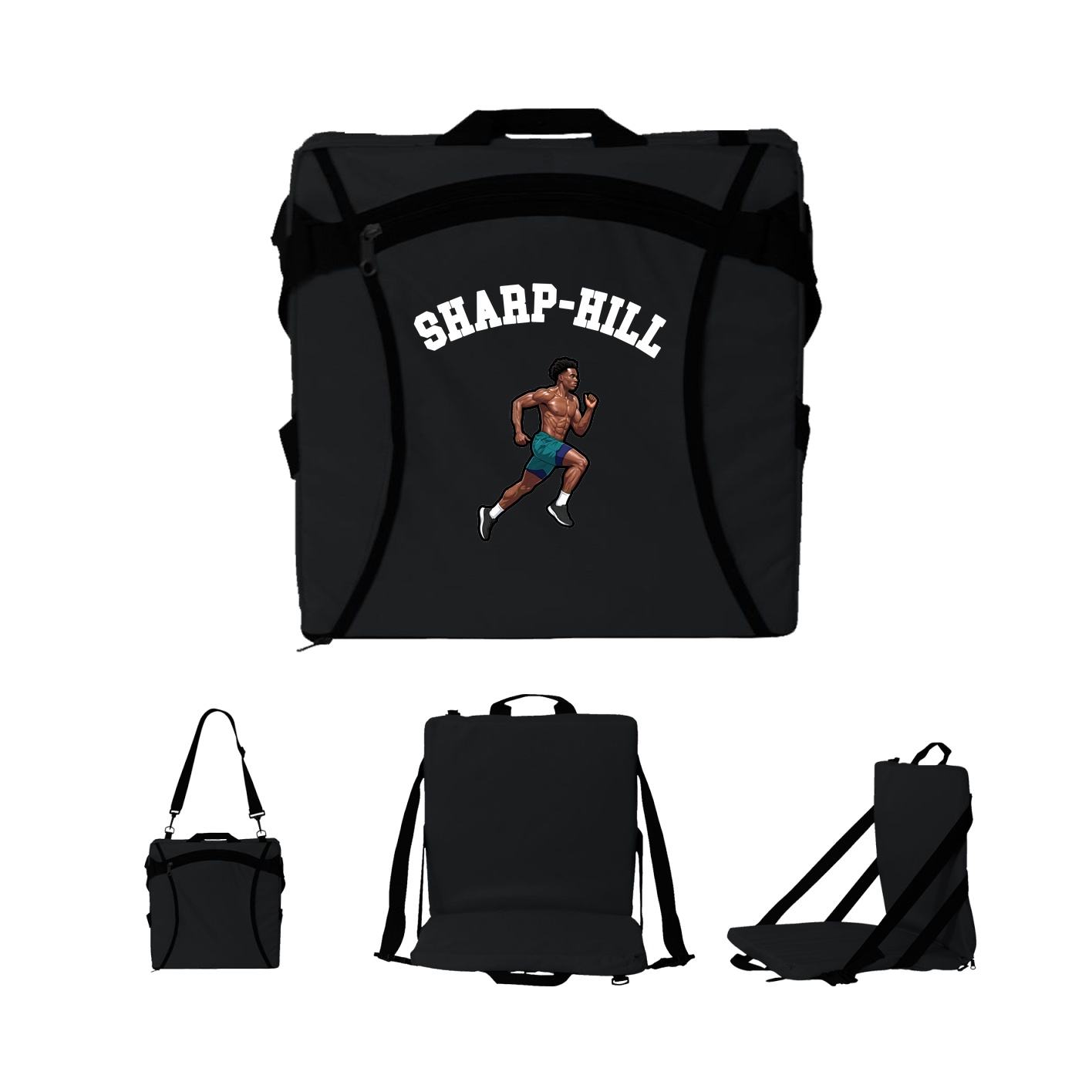 Folding Stadium Seat — Shirsey Arch in Black