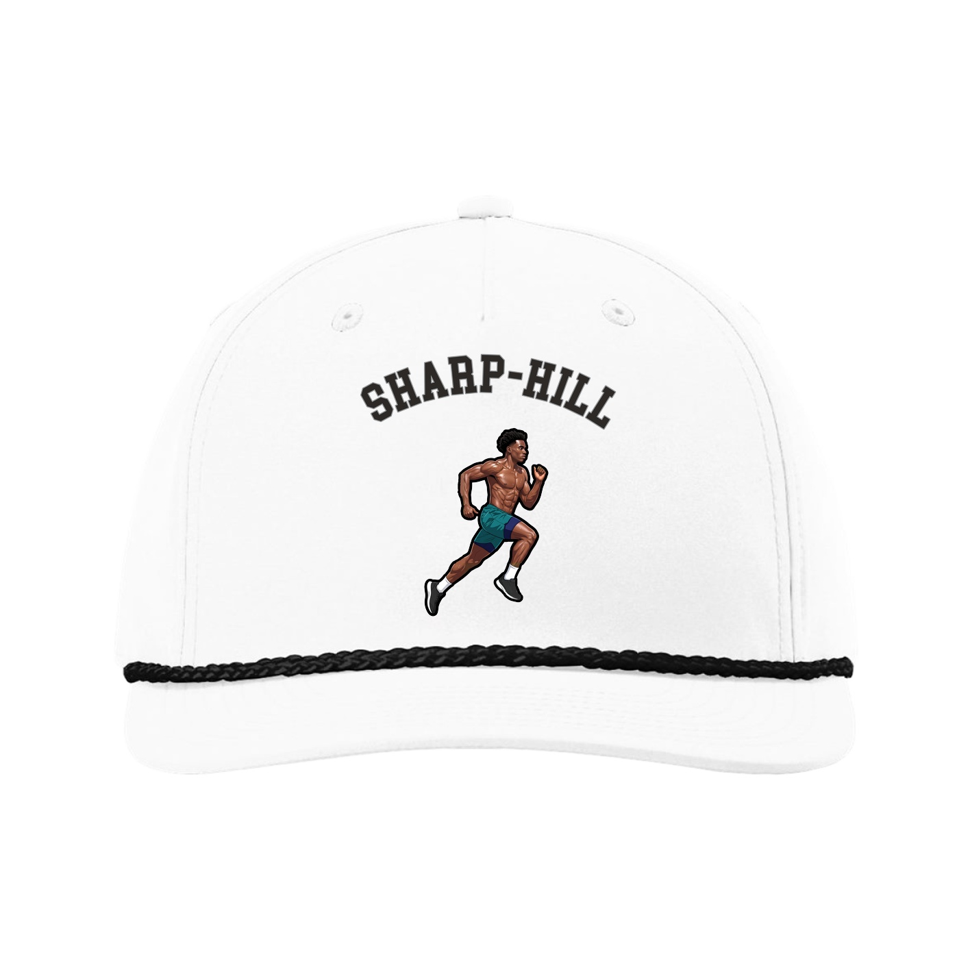 Five-Panel Classic Rope Cap — Shirsey Arch in White