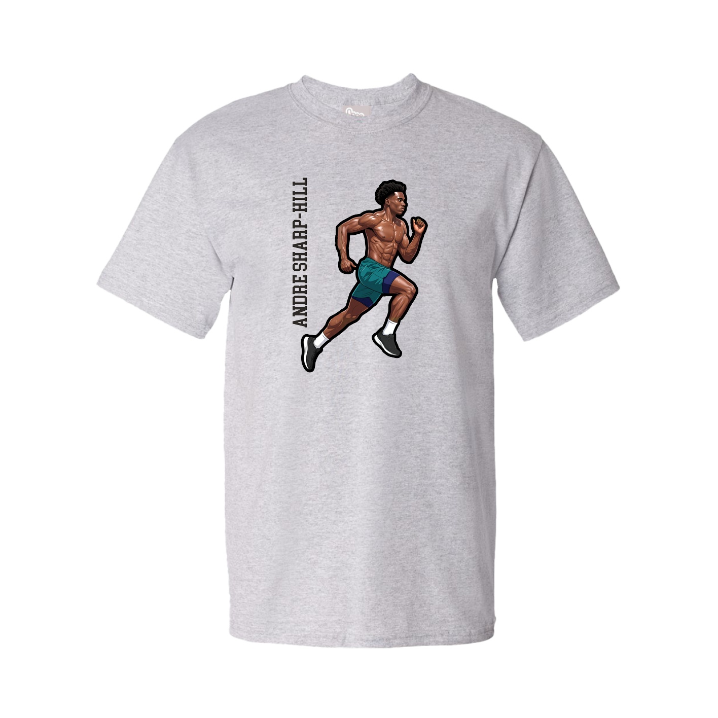 Youth Tee — Name Vertical in Grey