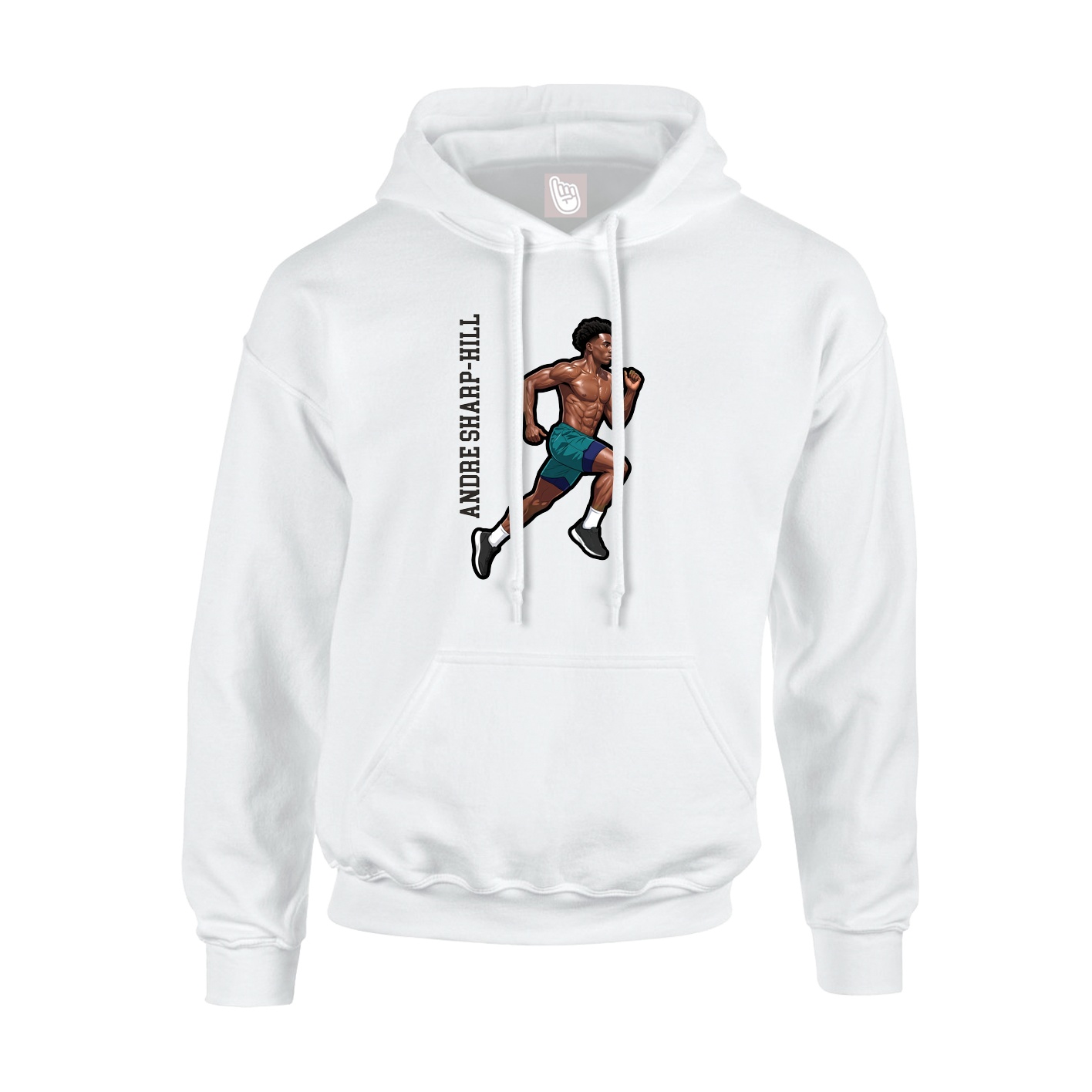 Youth Hoodie — Name Vertical in White