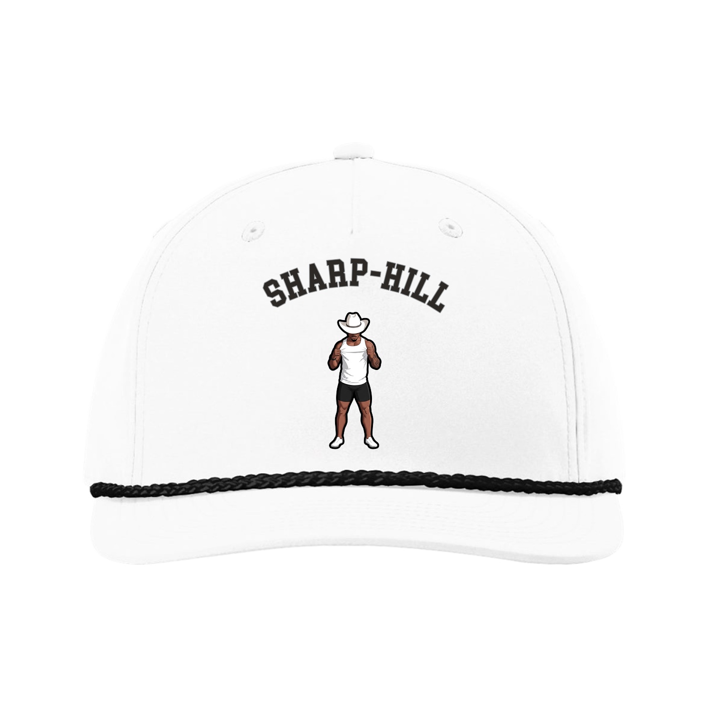 Five-Panel Classic Rope Cap — Shirsey Arch in White