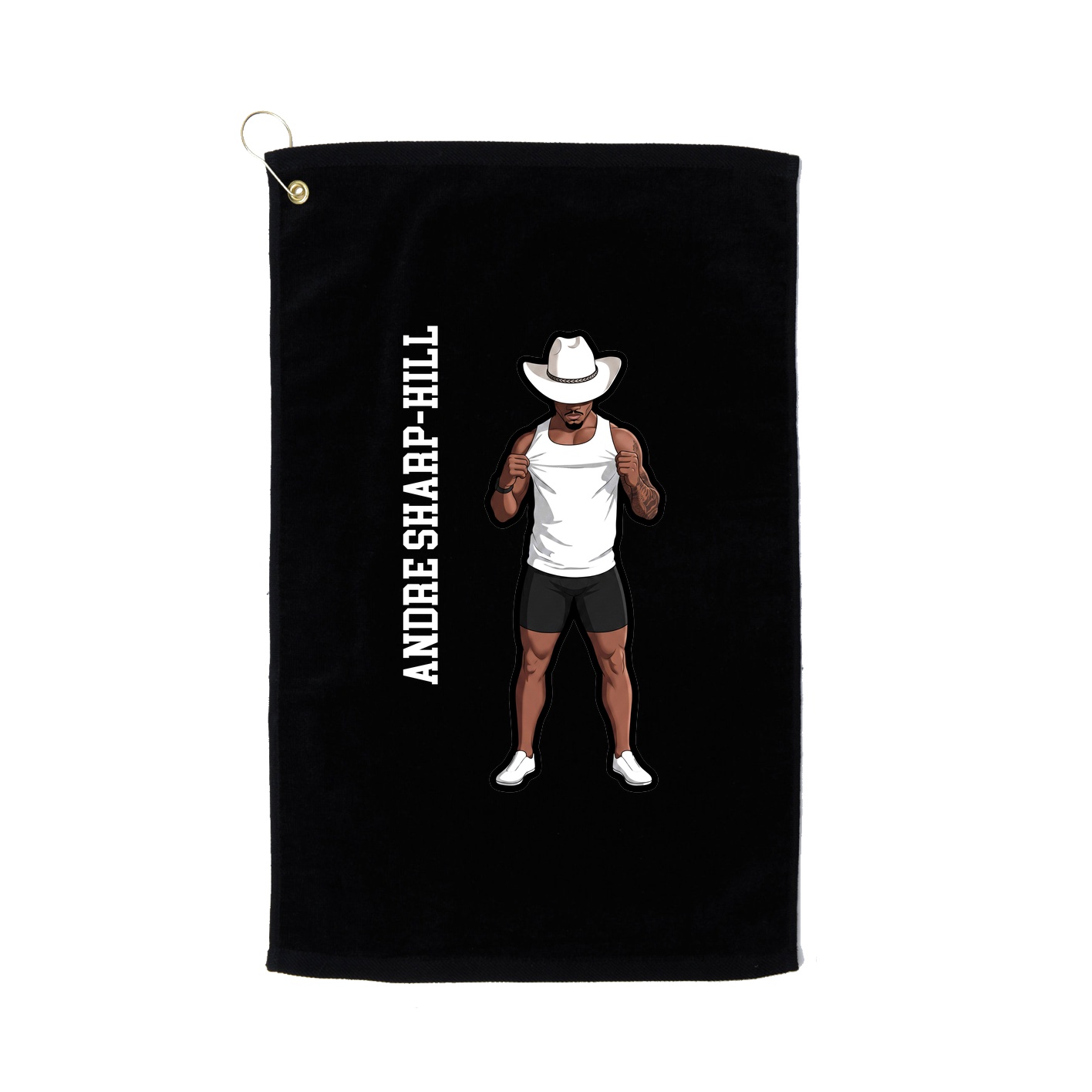 Golf Towel — Name Vertical in Black