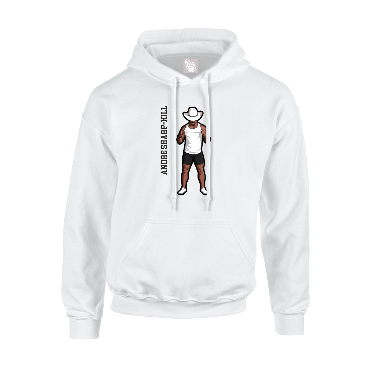 Hoodie — Name Vertical in White