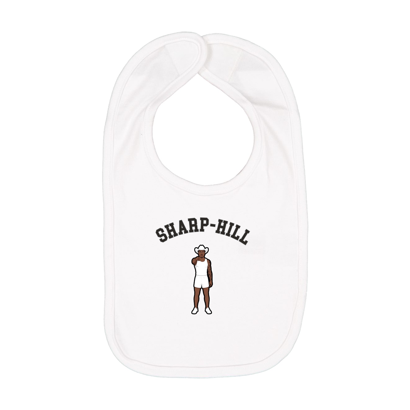 Infant Bib — Shirsey Arch in White